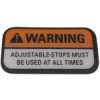 Adjustable Stops Warning label -2 - Product Image