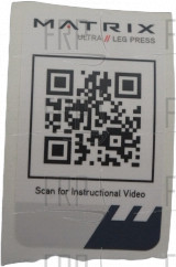 Decal, QR, G7-S70 Leg Press - Product Image