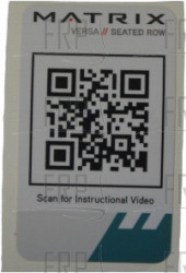 Decal, QR, VS-S34 Div. Seated Row - Product Image