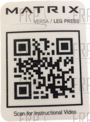 Decal; QR VS-S70 Leg Press - Product Image