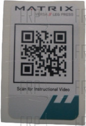 Decal, QR, VS-S70 Leg/Calf Press - Product Image