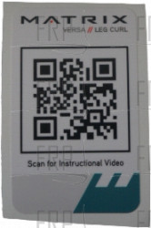 Decal, QR, VS-S72 Seated Leg Curl - Product Image