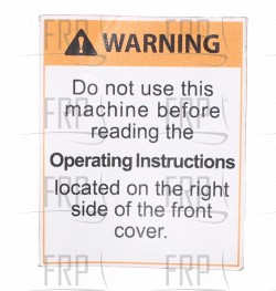 Decal, Warning, Small, COD - Product Image