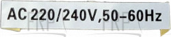 Decal;Voltage/Frequency;AC220-240,50-60H - Product Image