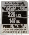 Decal;Weight Limit;325LBS/147KG;;;;;EP70 - Product Image