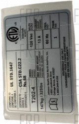 Spec Label;ETL; - Product Image
