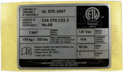 Spec Label;ETL-PETP-TM704-1US - Product Image