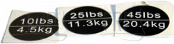 Sticker;Storage Horn ;PL04KM-G3-Includes 1 each of 10lb, 25lb, 45lb - Product Image