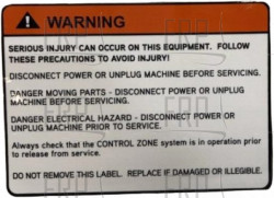 WARNING LABEL, MAINTANCE, COATED, CS17, - Product Image