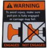 Warning Label, PULL PIN, 40x47, GT01 - Product Image
