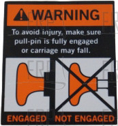 Warning Label, PULL PIN, 40x47, GT01 - Product Image
